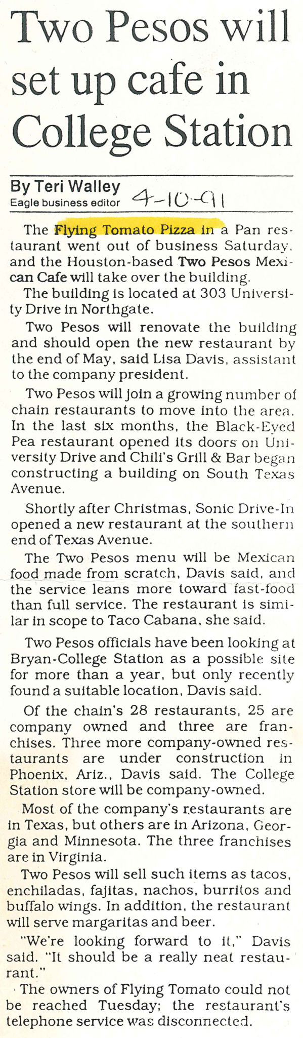 The Eagle Archives: Tomato Pizza in a Pan